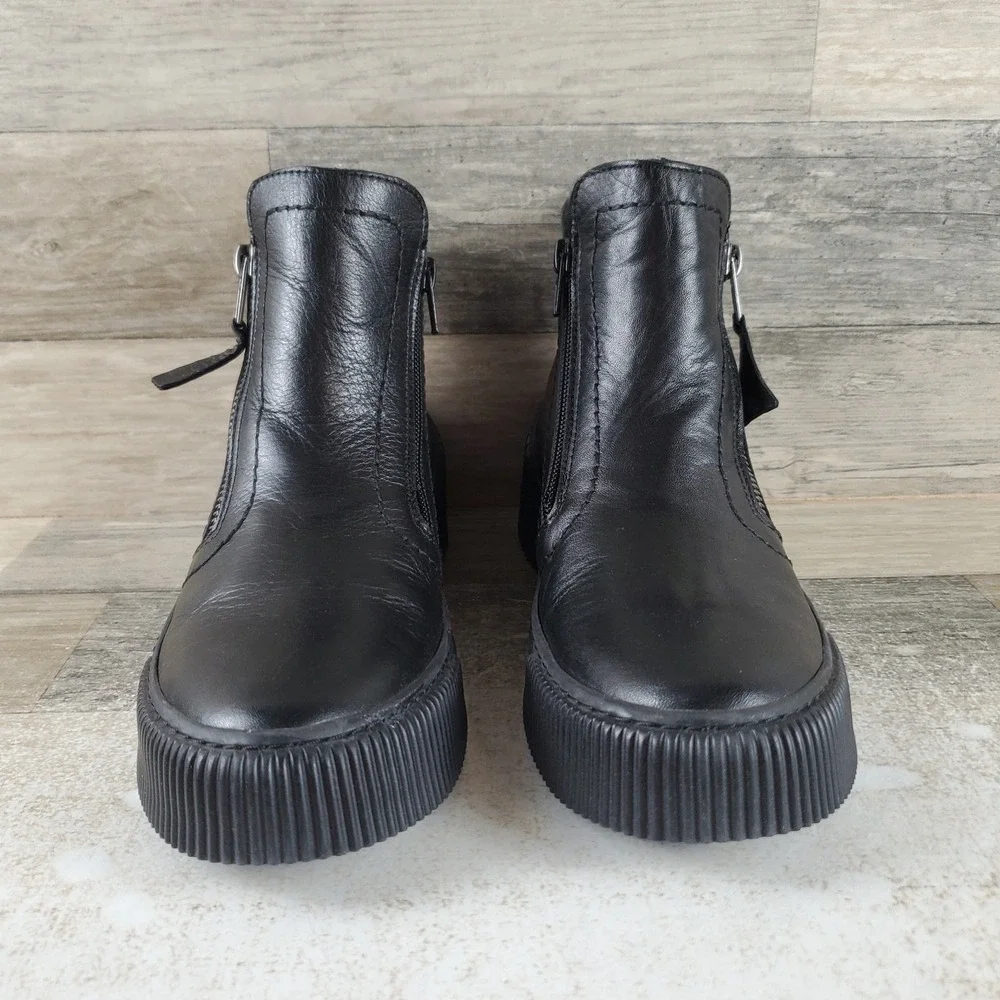 Spring Step Kelko Womens Bootie Sz 6.5 - 7 Comfort Black Leather Side Zip Boots